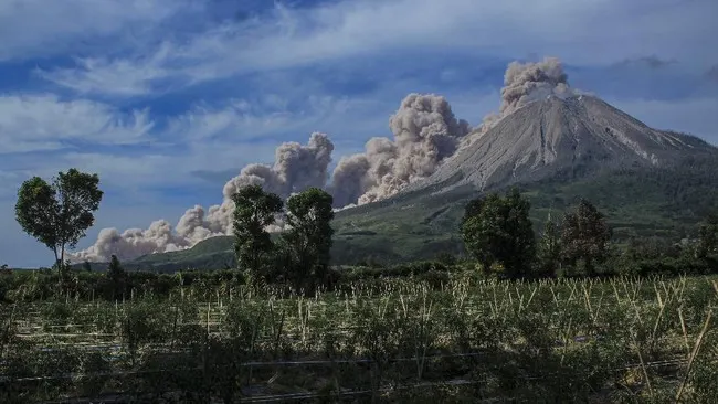 Gunung Sinabung Erupsi dan Berstatus Siaga, Abu Vulkanik Selimuti Berastagi dan Kabanjahe