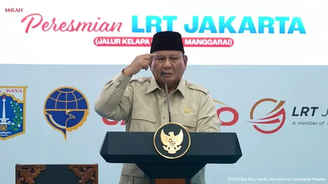 Prabowo Jawab Permintaan Pramono soal Danantara Garap LRT Jakarta