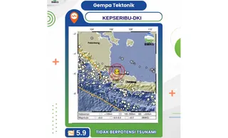 Gempa Magnitudo 5,9 Guncang Kepulauan Seribu Sabtu Pagi, tidak Berpotensi Tsunami