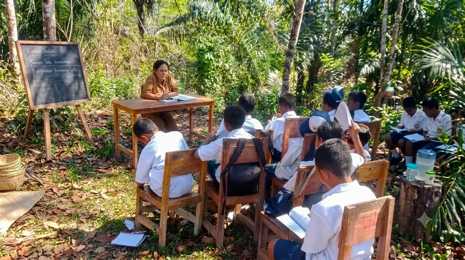 Dua Pekan Belajar di Bawah Pohon akibat Gempa, Siswa SMP di Manggarai Barat Menanti Tenda Darurat