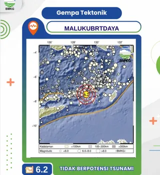 Gempa M6,2 Terjadi di Laut Banda Terasa hingga Kota Kupang