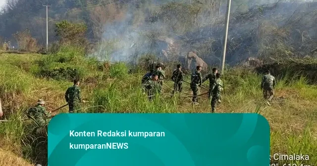 Kebakaran Hanguskan 4 Hektare Lahan di Ruas Tol Cisumdawu Exit Tol Cimalaka