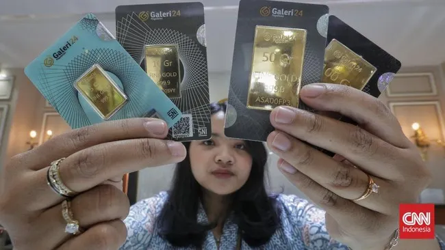Harga Emas Antam Turun Rp10 Ribu Jadi Rp2,592 Juta per Gram