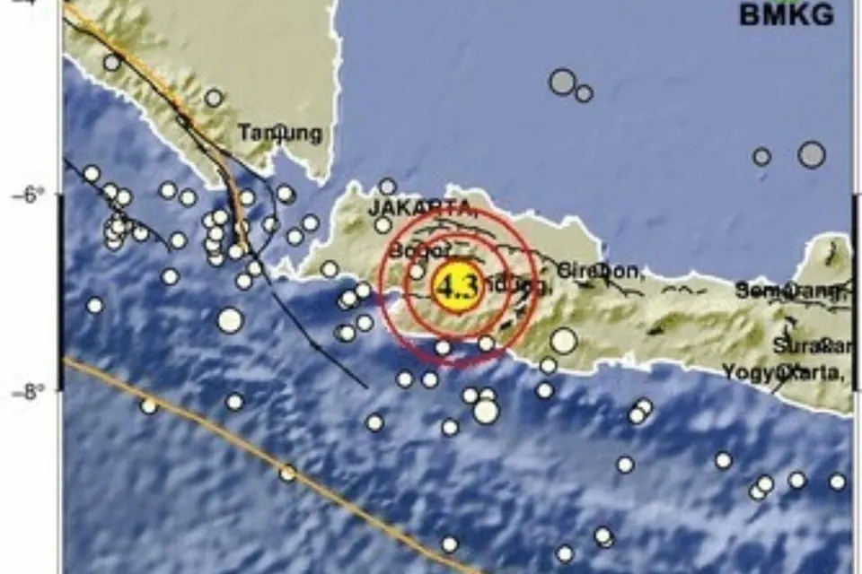 Gempa M 4,3 Guncang Kabupaten Cianjur, Terasa hingga Bandung dan Jonggol