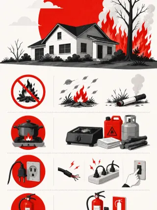 Infografis, Tips Mencegah Kebakaran Saat Musim Kemarau